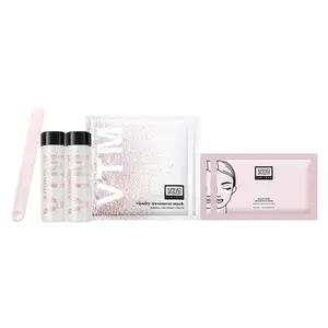 Mini Kit Vitality Treatment Mask + Multi-Task Serum Eye Mask for Radiant Skin Pink Mask Facial Moisturizing Mask Spa-like Hydrogel Patches Algae Extract Niacinamide