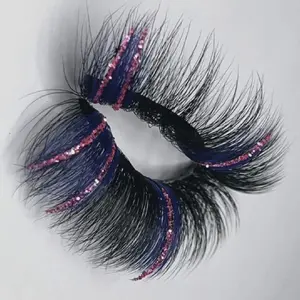 Blue Smurf Cluster False Eyelashes, Fluffy Glittery Strip Cosmetic Set, Soft Cluster Lashes for Longer Looking Eyelashes & Sparkle Makeup Look