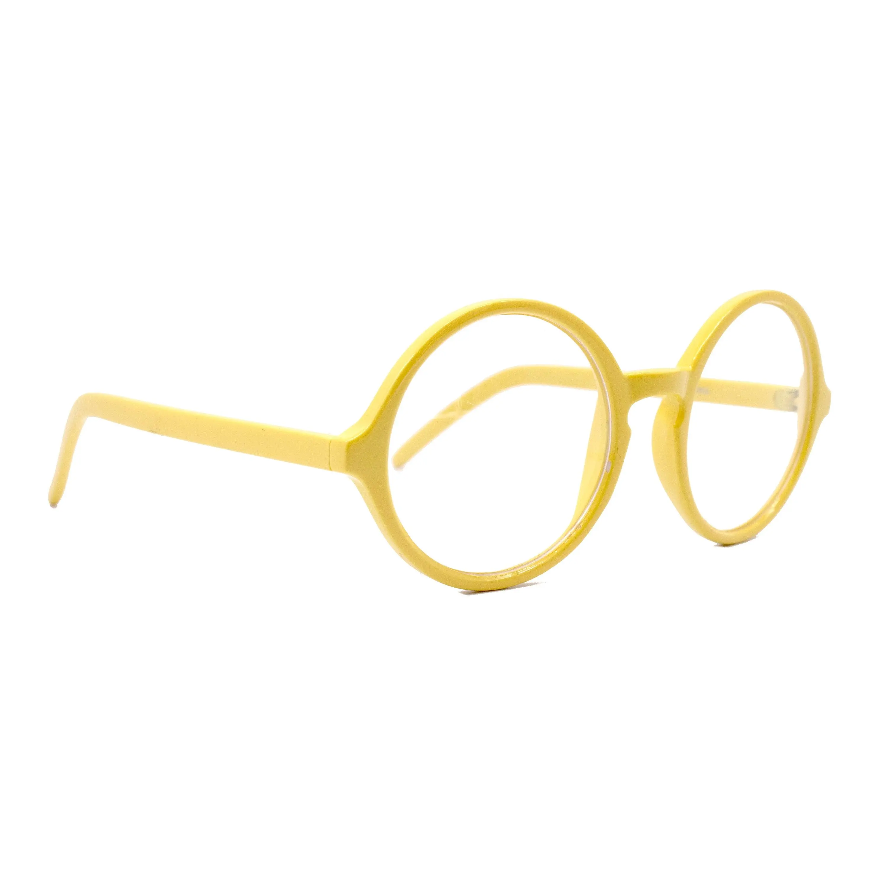 Mabel, (Premium) True Round vintage Reading Glasses) (Yellow) Circle Eye, Medium,  NY Fifth Avenue