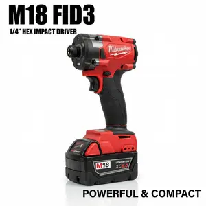 Milwaukee M18 FID3 18V 1/4 Inch Impact Driver 300Nm for Auto Repair DIY tool kit set Cordless Drill Household Multi-Function Electrician wrench machine power brushless garage use workshop work