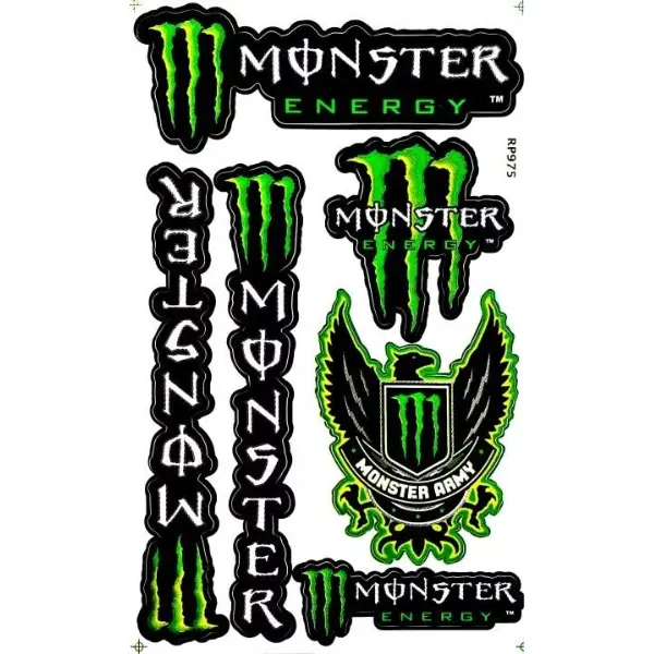 6pcs Fox Racing Monster Energy Sticker - Motocross Dirt Bike Decal for Helmets and Cars