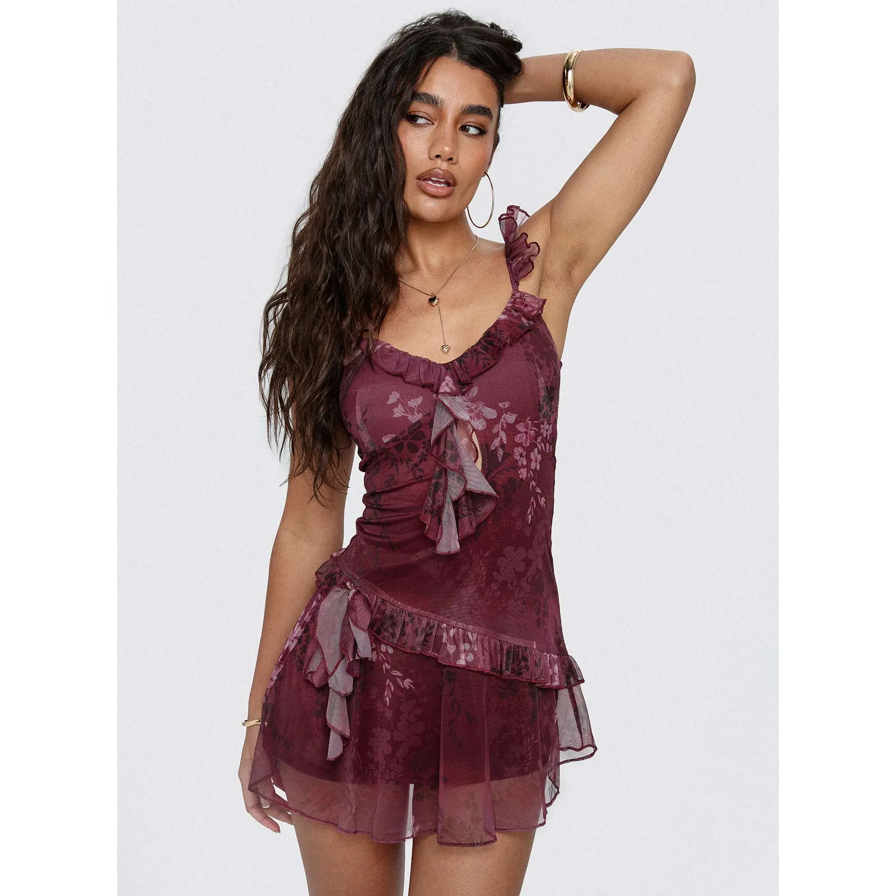 open lace back dress Americano Mini Dress Pink