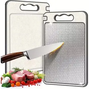 Multi-functional Double-sided Titanium Cutting Board, Food-grade Titanium,Wear-resistant Surface, Anti-slip Diamond Texture,  Non-Stick Durable and easy to clean，Christmas Gift，Kitchenessentials