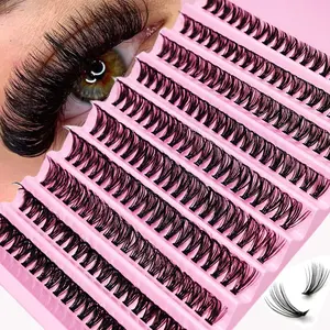 8-16mm 200pcs Cluster Lashes Natural Look Mixed Tray DIY Eyelash Extension Volume Lash Clusters Eyelashes Long Individual Lash Fluffy Lash Clusters