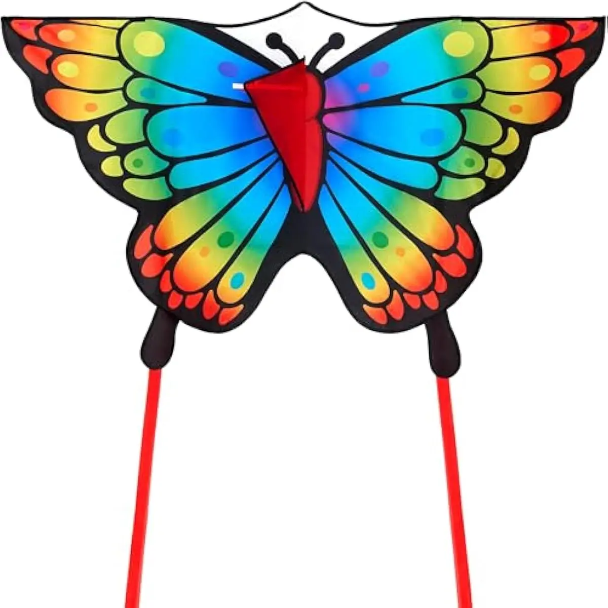 Rainbow Butterfly Kites for Kids and Adults, Easy to Fly Large Single Line Kites for kids - 55" x 27.5" Kite with 328ft String for Beginner, Butterfly Beach Kite for Outdoor Games and Activities