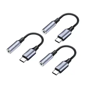 USB-C to 3.5mm Aux Audio Adapter Compatible with iPhone 17/16/15, Samsung Galaxy, Note, Pixel Devices iPad Pro (3 Pack)