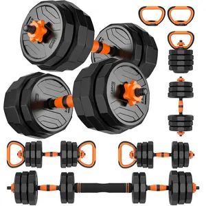 GIKPAL 44Lb 4-In-1 Adjustable Dumbbells Set Free Weight Set with Connector Used as Barbell, Kettlebells, Push up Stand, Fitness Exercises for Home Gym Suitable Men/Women GIKPAL