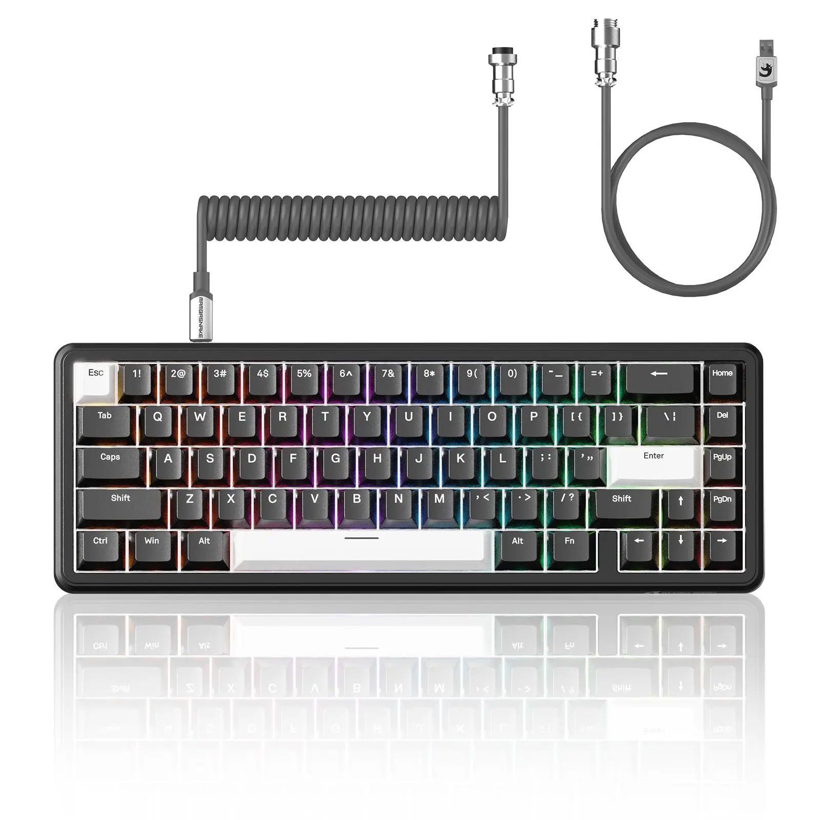ATTACK SHARK Attack Shark X65 HE 60% Wired Mechanical Gaming Keyboard, Hall Effect Magnetic Switches, Adjustable Actuation, 8KHz Polling Rate, Hot-swappable RGB Keyboard, RGB Lighting Keyboard