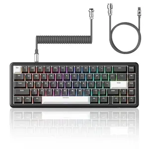 ATTACK SHARK Attack Shark X65 HE 60% Wired Mechanical Gaming Keyboard, Hall Effect Magnetic Switches, Adjustable Actuation, 8KHz Polling Rate, Hot-swappable RGB Keyboard, RGB Lighting Keyboard