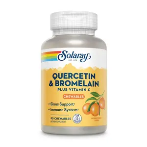 Solaray QBC Plex Quercetin & Bromelain Chewables - 90 Chewables - Supports Immune System & Sinus Support - Natural Dietary Supplement