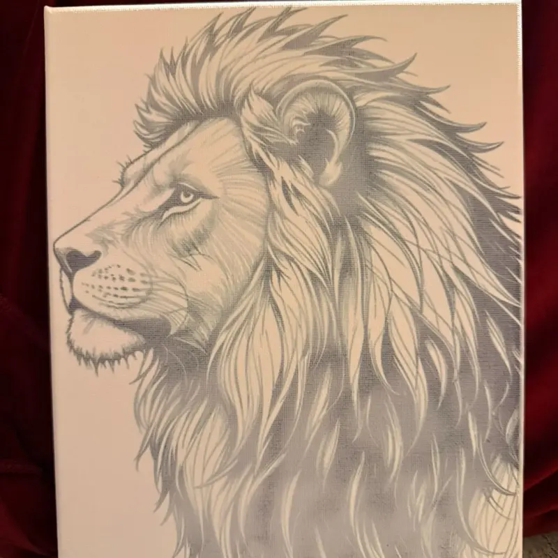 Lion #1 8x10 pre traced canvas