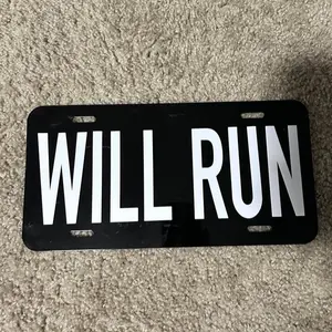 WILL RUN License Plate- Custom License Plates