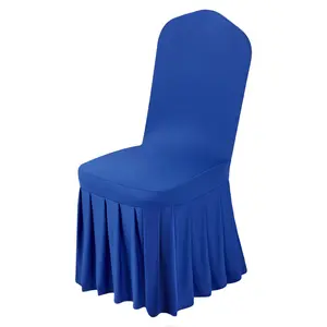 Set of 30 Blue Chair Covers - Polyester Spandex Stretch Slipcovers for Wedding Party Banquet Dining, Flat-Front Chair Covers, Fits Chair Up To 20.08 x 17.72 x 37.4 Inches, Easy Care and Secure Fit