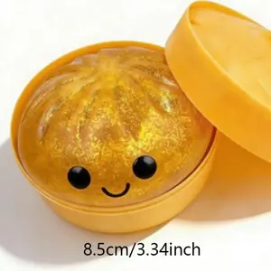 Creative Glitter Dumpling Squishy Box, New Trendy Stress Relief Toy, Flash Powder Baozi, Perfect Gift for Kids and Adults