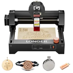 LONGER RAY5 MINI  Portable Laser Engraving and Cutting Machine, 0.04mm Laser Spot, 12000mm/min, Ideal for DIY Projects on Wood, Metal, Acrylic, Leather,