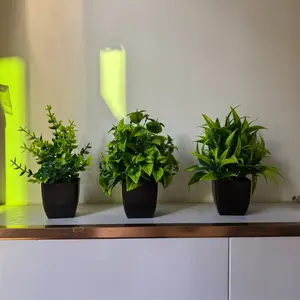 3pcs Small Artificial Plants, Realistic Indoor Decor, Office & Home Decoration, Bedroom & Living Room Planters, Fake Greenery