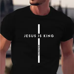 Casual Christian T-Shirt – Jesus Is King With Cross And King Of Kings Message Golf Gift T-Shirt For Men And Women