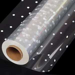 1 Roll Ultra-Wide Transparent Gift Wrap Paper with White Polka Dots - Waterproof Plastic Wrap for Snacks, Gifts, Floral Bouquets, Gift box packaging - Crystal Clear Packaging for Birthdays, Weddings, Gift Wrapping Supplies
