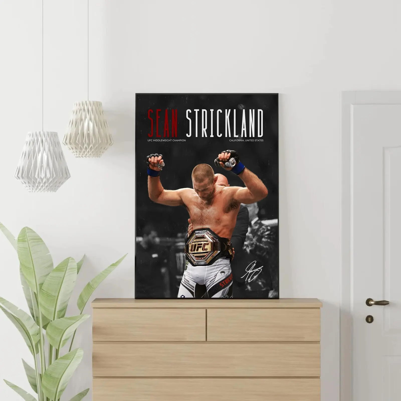 Sean Strickland Poster, mma print, fighter motivational poster, gift for mma fan, bedroom wall decoration, sport wall art