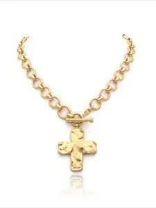 Fashion Cross Pendant Necklace, Vintage Necklace for Party, Daily Decor, Trendy All-match & Exquisite Jewelry for Birthday Gift, Chain Jewelry, Dainty Cross Necklace, Fashionable Accessories