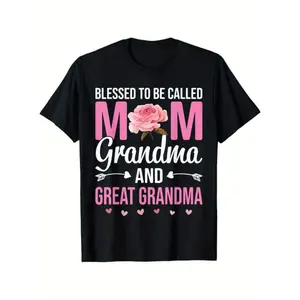 Blessed To Be Called Mom Grandma GreatGrandma Soft Crew Neck Tee - Gift for Family