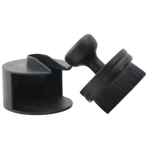 Tire Shine Applicator Brush, Automotive Tire Dressing Applicator Brush, Storage Stand Included for Detailing and Car Wash Kit, Black 2.3 Inch Diameter