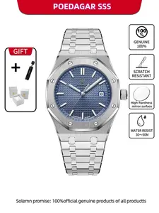 Poedagar Luxury Business Man Wrist Watch Waterproof Dwartproof Luminous Date Men's Watch Stainless Steel Business Wristwatch Fashion Watches Quartz for Man Watch Luminous Fashionable Watch