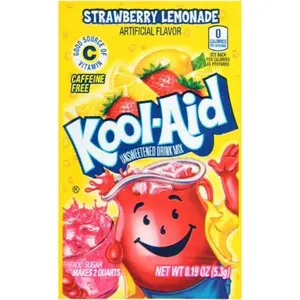 48x Kool-Aid Strawberry Lemonade Packets - Delicious Drink Mix for Hydrating Refreshments 0.13oz