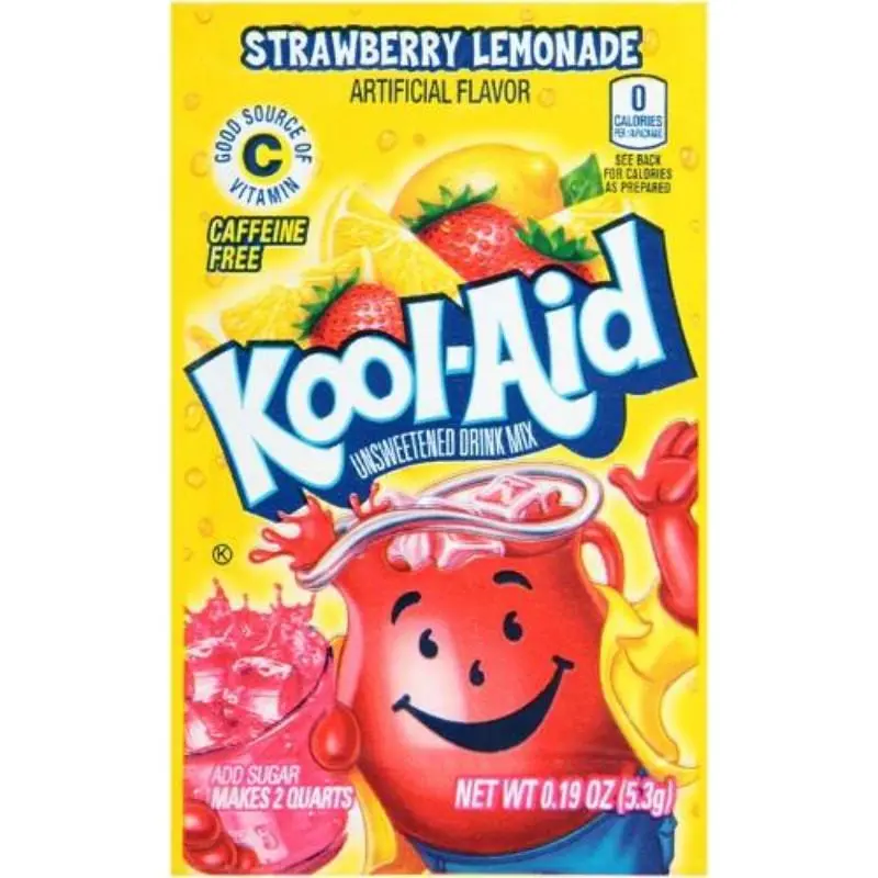 Kool-Aid Strawberry Lemonade Hydration Powder Packets - 24x 0.13oz Sweet, Tangy Mix for Everyday Hydration, Parties, Picnics & Instant Refreshment, Citric Acid