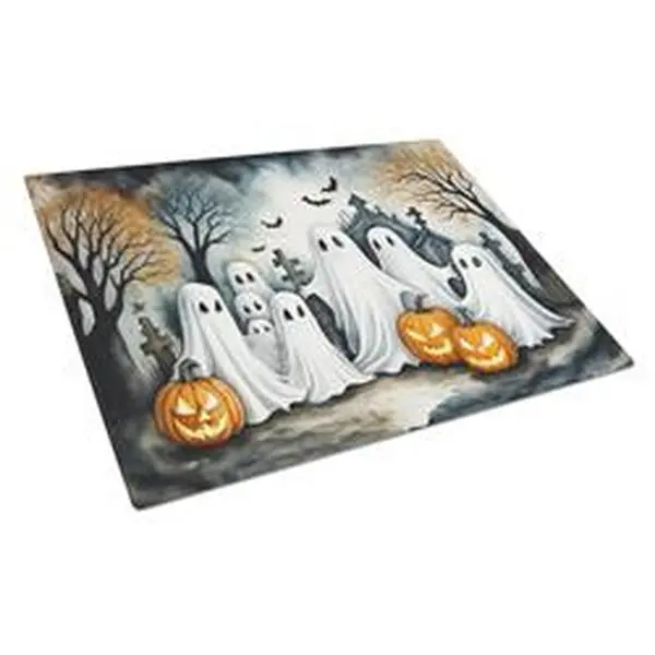 15 x 12 in. Unisex Ghosts Spooky Halloween Glass Cutting Board - Large