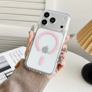 High Transparent Magnetic 2.0 Protective Smartphone Case for Apple iPhone 17 Pro Max, Premium Clear Skin-Friendly Magnetic Cover for iPhone 16 Pro, New Design for 15 Plus / 14 / 13 Pro Max / 12 / 11, Simple Couple Style for Men and Women