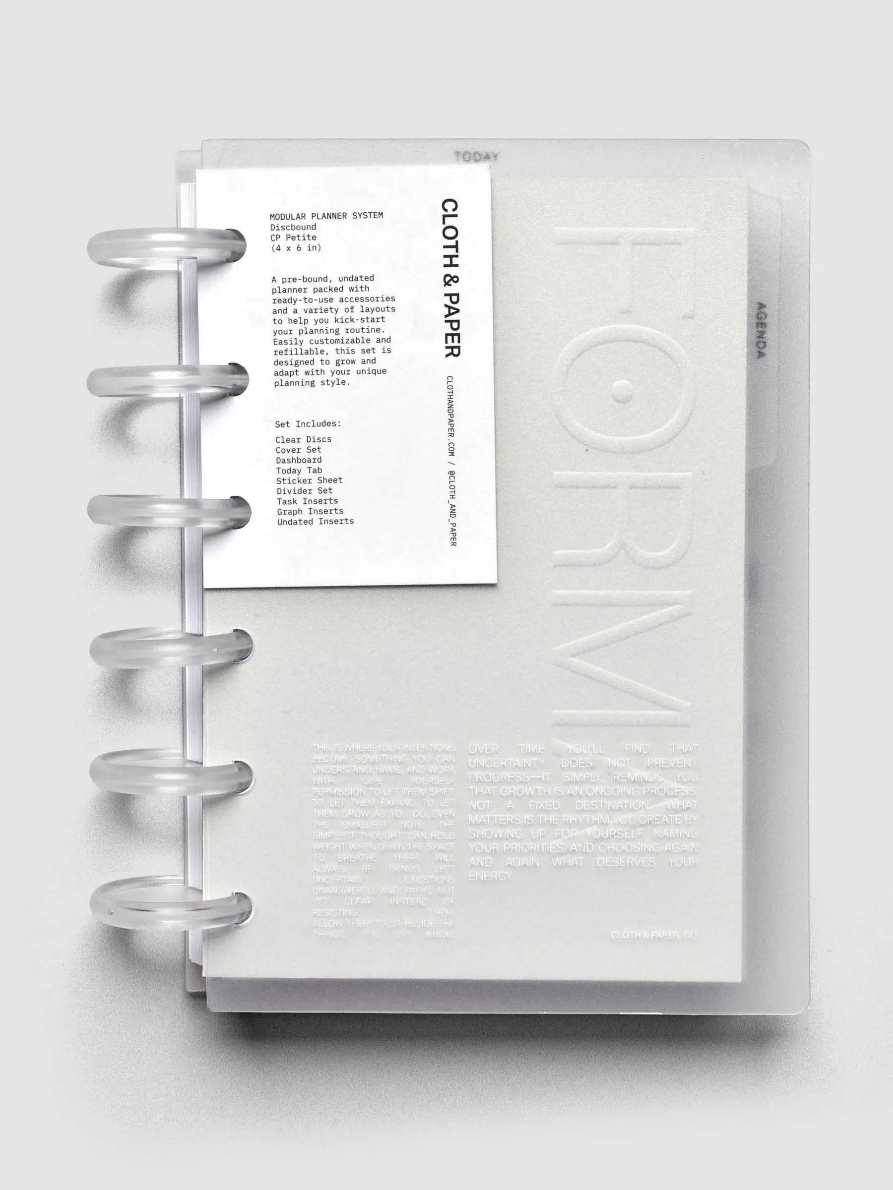 Forma Modular Planner System | CP Petite 4" x 6" in | Prebuilt Beginner Discbound Customizable Planner