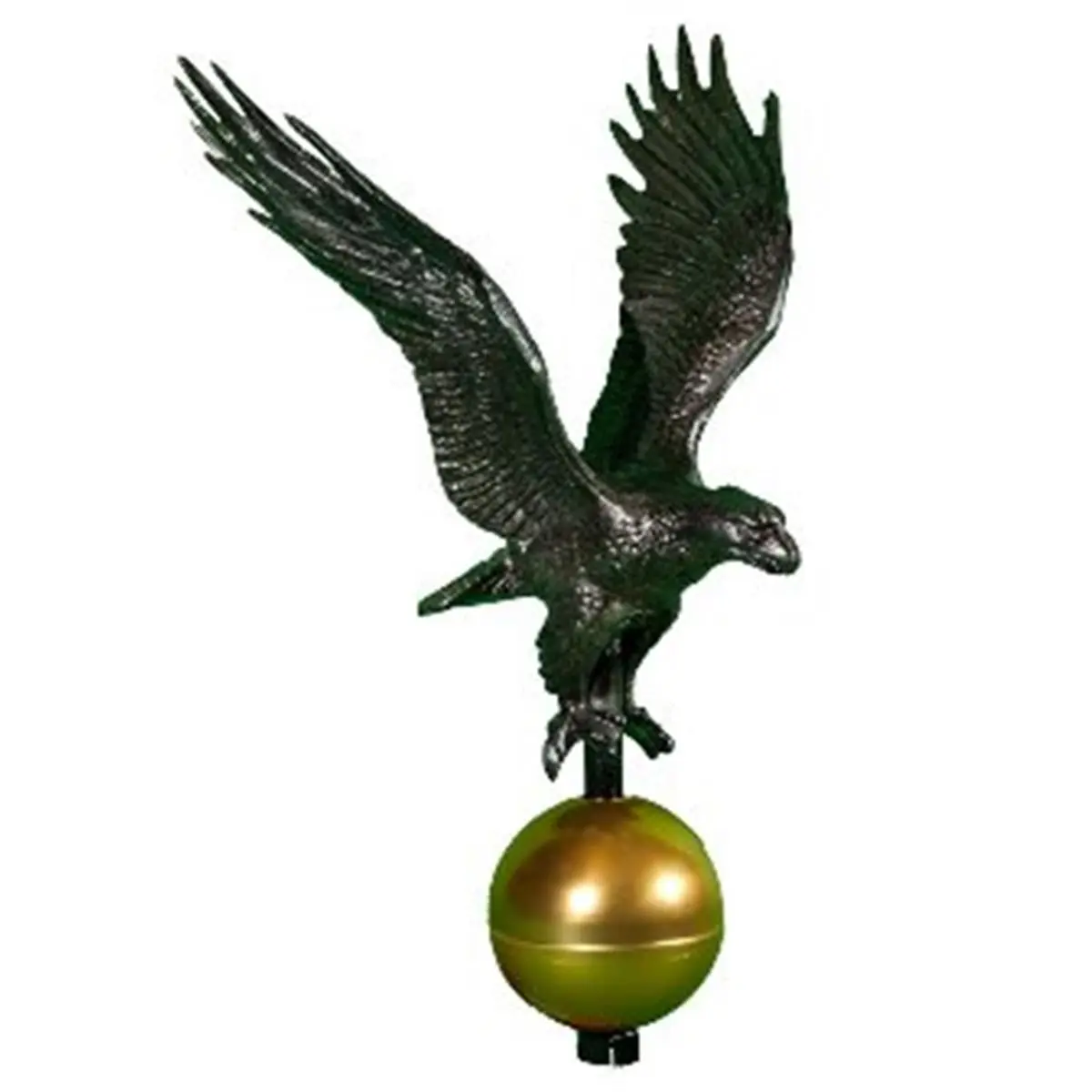 Montague Metal Products Small Flagpole Eagle Ornament - 12-in Hand-Cast Aluminium Decoration, Satin Swedish Iron Finish, Rustproof for 16-24 ft Poles, Ideal to Grace the Top of Flagpole for Boating Outdoor Use, Ornaments, Corrosion Resistant, Flagpole Gra