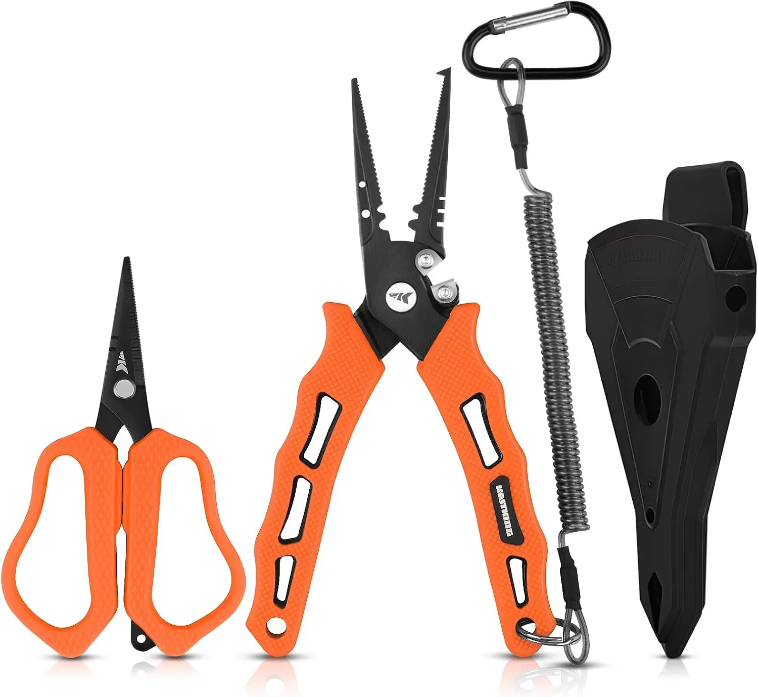 KastKing Cutthroat 7.5" Saltwater Fishing Pliers & Scissors Set, Green