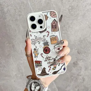 Magical and whimsical Patterned magnetic MagSafe quick-release protective case, suitable for iPhone 17/16 Pro Max, 15 Pro, 14, 13, 12 Mini, 11, XR, XS Plus, SE, shockproof and anti-slip, ultra-thin silicone transparent acrylic protective case