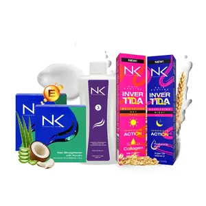 NK Professional Care. Complete Hair Straightening Treatment Kit Steps 1,2,3,4. At home Hair Surgery with keratin, post-treatment, home care shampoo and Colagen & Hyaluronic Acid Hair Mask. (4oz)