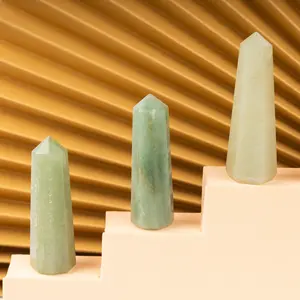 Natural Green Aventurine Obelisk Point Crystal Tower 2.5-3", Healing Crystals and Stones, Meditation Accessories, Reiki, Spiritual Gifts & Decor