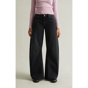 Pacsun Women's Remi Baggy Barrel Jeans Knee Dart Black