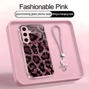 Suitable for [Galaxy S25+] high-end women's phone case，a beautiful four-leaf clover lanyard is included🥰,simple yet sophisticated leopard print design, affordable price, available in multiple colors YM99