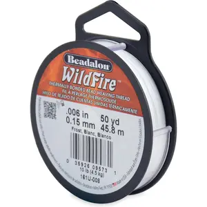Beadalon Wildfire Ultra - Beading Thread in Black and Frost, Beading Supplies for Crafters, Jewelry Makers, Beaders. Braided Fishing Line
