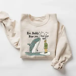 Buddy The Elf Bye Buddy Hope You Find Your Dad Christmas Lights Sweatshirt, Christmas Funny Winter Elf Shirt, Buddy The Elf Christmas D79LP