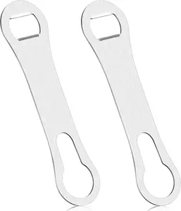 2 count V Rod Bottle Opener and Pour Spout Remover Flat   Metal Bar Speed Key Opener Stainless Steel for Bartenders Home Kitchen,
