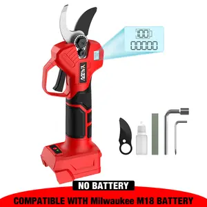 Electric Pruning Shears for Milwaukee M18 Battery, Portable Cordless Pruning Shears with LCD Display＆SK5 Blades, Adjustable Cutting Diameter 0.8-1.2 Inch for Gardening Tree Pruning(NO Battery)