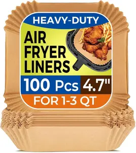[New deal] - Small Air Fryer Liners Disposable, 2 QT Parchment Paper for COSORI 2.1 Qt Air Fryer, 100PCS 4.7 Inch Square Baking Paper Sheets for Mini Airfryer Basket