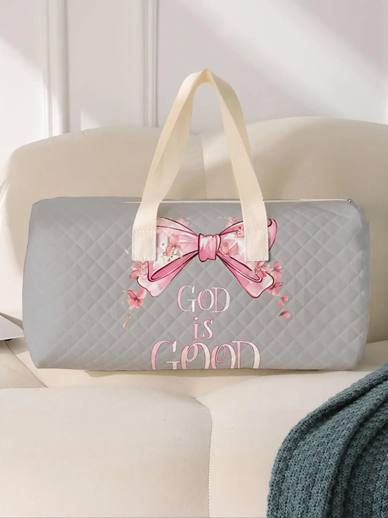 Bow Pattern Tote Bag, Large Capacity Travel Duffle Bag, Portable Overnight Stylish Travel Bag, Yoga Training Bag, Portable Crossbody Bag with Shoe Storage, Traveling Bag, Fashionable Duffel Bag, Multifunctional Travel Duffels