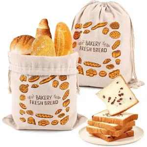 Bread Bag, 1 Count Reusable Bread Toast Bag, French Baguette Cookie Bag, Cotton Bunched Bread Bag, Kitchen Utensils & Gadgets, Bakeware, Baking Supplies