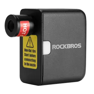 ROCKBROS Mini Electric Tire Pump Portable Bike Pump 100PSI Bike Tire Inflator 300mAh Air Pump with Presta and Schrader Valve Aluminium Bicycle Pumps for MTB Road Mountain Bikes