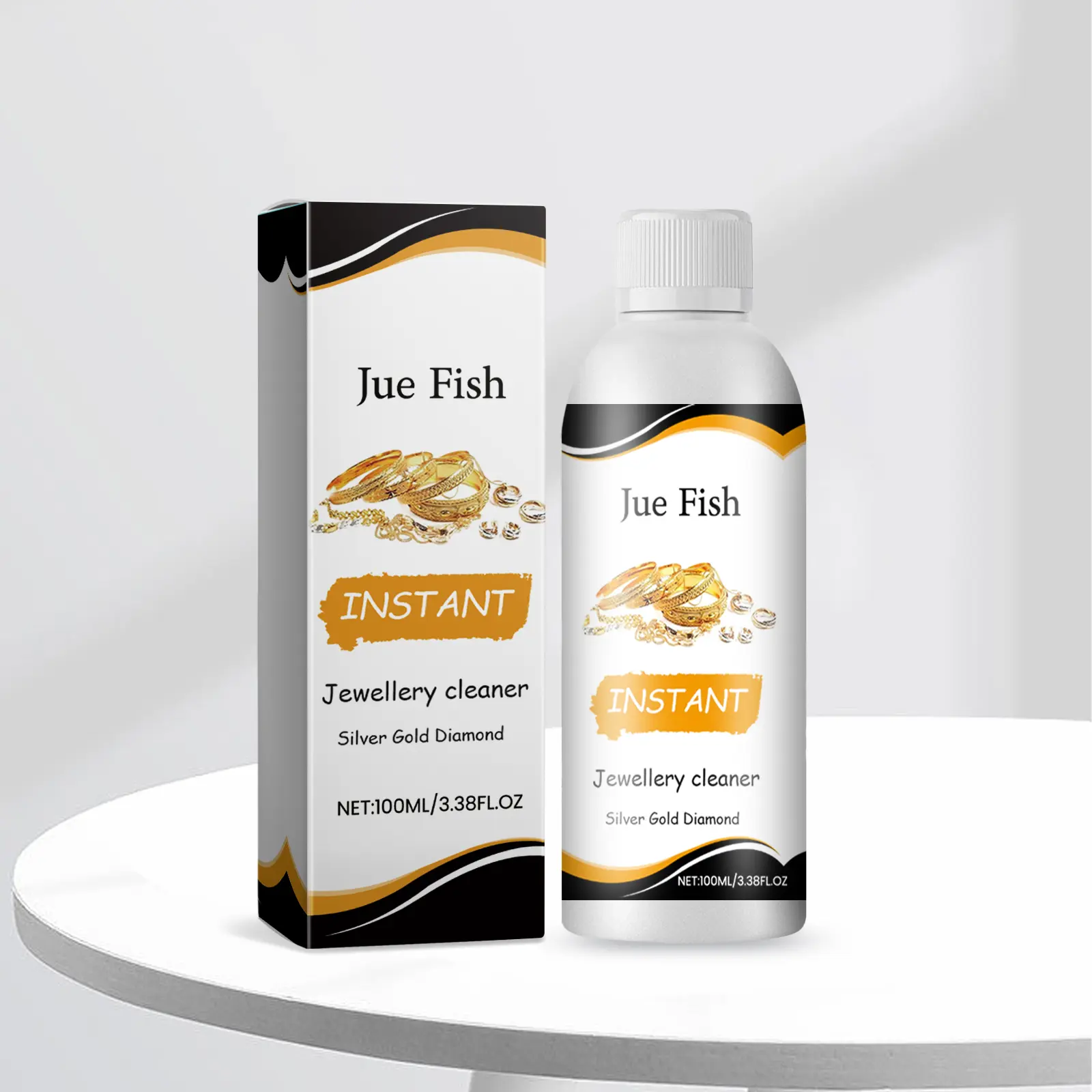 Household Aqua Jewelry Cleaning Fluid - Easy Soak Formula with Sodium Laureth Sulfate, Dipropylene Glycol Methyl Ether & More, 3-Year Shelf Life for Compatible Rings, Necklaces, Earrings, Bracelets, Metal Accessories & Washable Surfaces for Everyday Care,