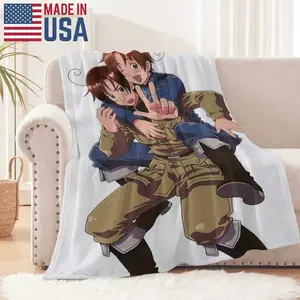 New models Flannel cartoon style ,This Hetalia-themed flannel blanket is fun, super soft, and warm, making it a delightful gift.Throw Blankets Anime Travel Blanket for All Seasons,It is an excellent gift for children,Comfortable singer virgin mary worm