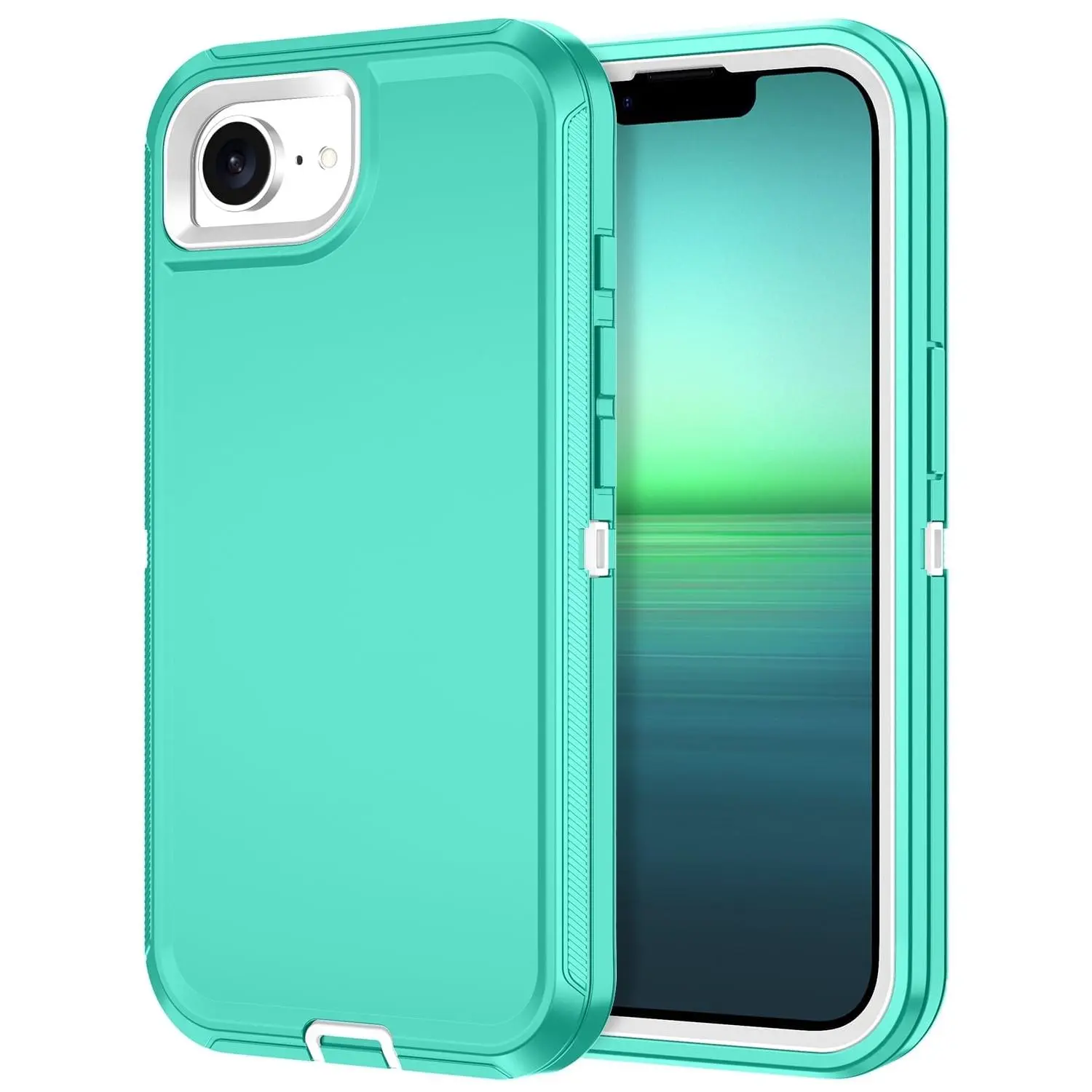 teal/white